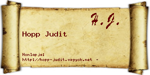 Hopp Judit névjegykártya